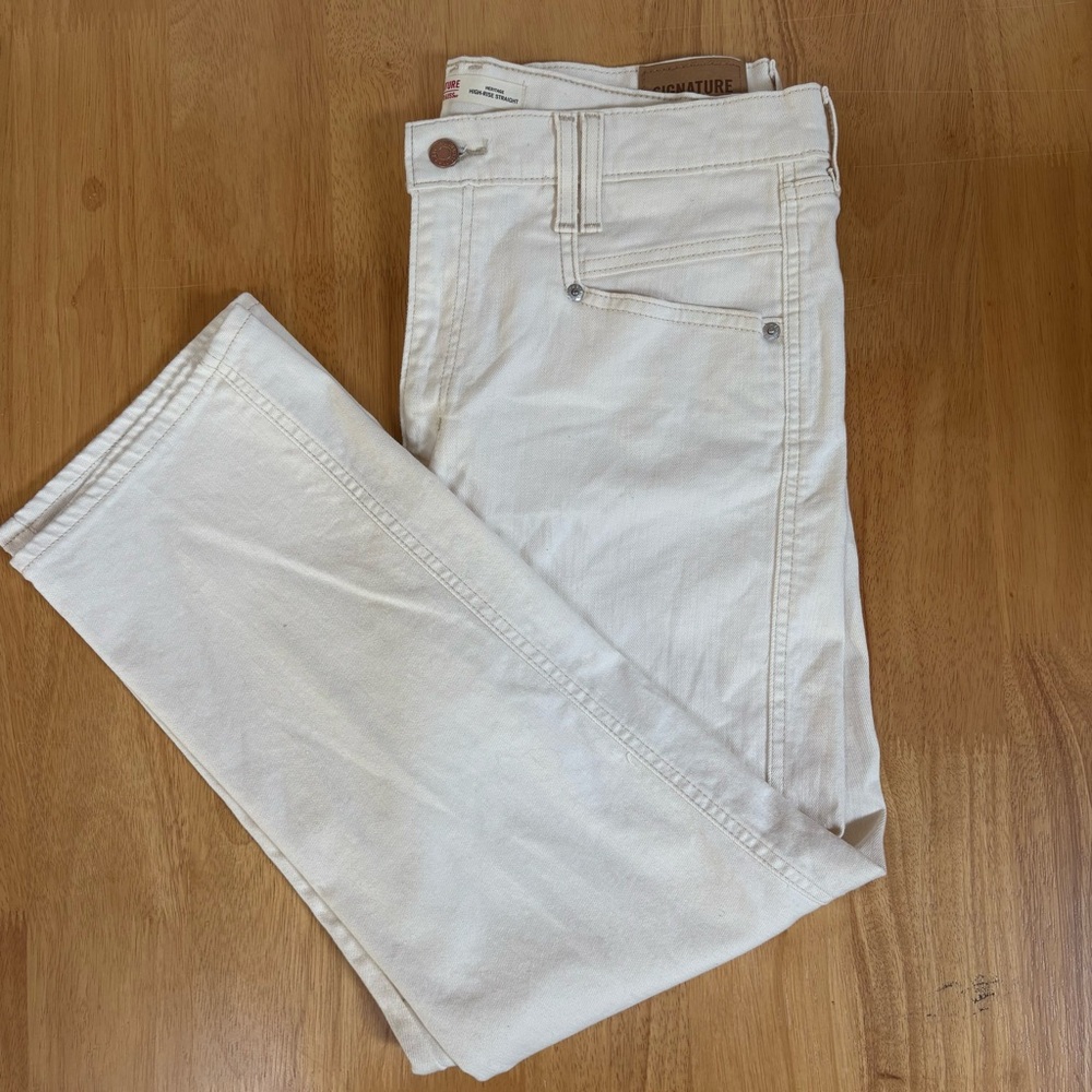Signature by Levi Strauss | Heritage High-Rise Straight‎ Jeans Off-White Size 14